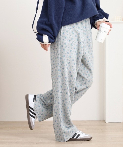 JEMORGAN(ジェーイーモーガン)の「JEMORGAN 花柄ガーゼ裏毛パンツ(スウェットパンツ・レディース・アイボリー系2/グレー系/アイボリー系3/アイボリー系1・FREE)」の9枚目の写真
