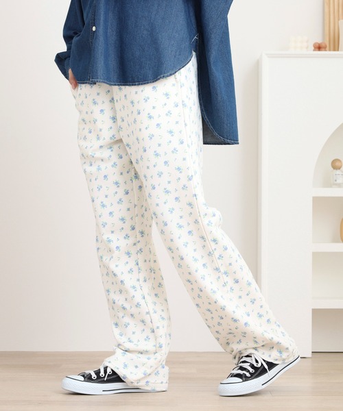 JEMORGAN(ジェーイーモーガン)の「JEMORGAN 花柄ガーゼ裏毛パンツ(スウェットパンツ・レディース・アイボリー系2/グレー系/アイボリー系3/アイボリー系1・FREE)」の13枚目の写真