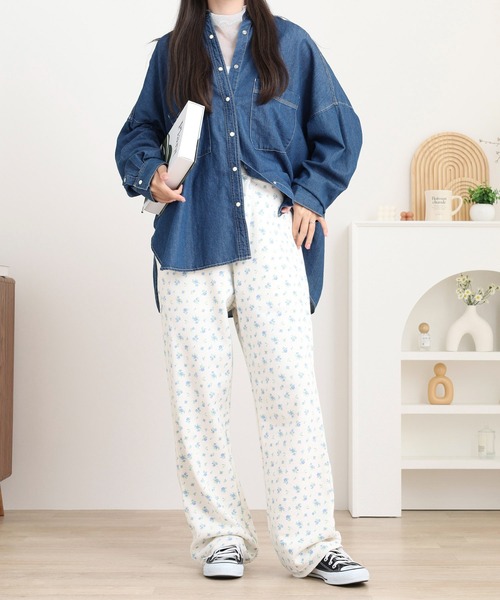 JEMORGAN(ジェーイーモーガン)の「JEMORGAN 花柄ガーゼ裏毛パンツ(スウェットパンツ・レディース・アイボリー系2/グレー系/アイボリー系3/アイボリー系1・FREE)」の15枚目の写真