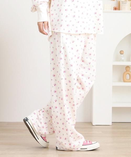 JEMORGAN(ジェーイーモーガン)の「JEMORGAN 花柄ガーゼ裏毛パンツ(スウェットパンツ・レディース・アイボリー系2/グレー系/アイボリー系3/アイボリー系1・FREE)」の16枚目の写真