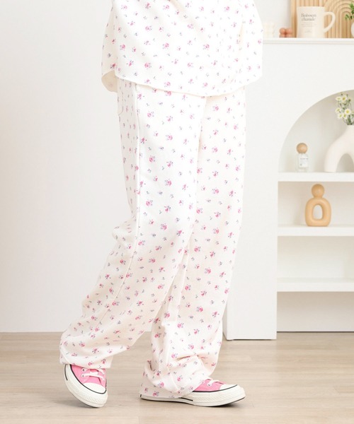 JEMORGAN(ジェーイーモーガン)の「JEMORGAN 花柄ガーゼ裏毛パンツ(スウェットパンツ・レディース・アイボリー系2/グレー系/アイボリー系3/アイボリー系1・FREE)」の18枚目の写真