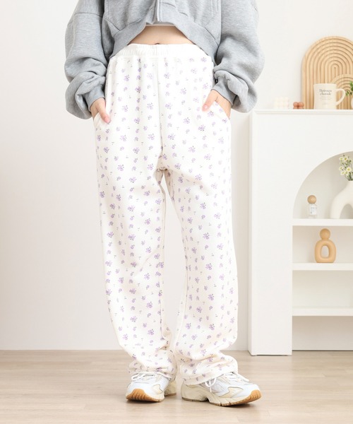 JEMORGAN(ジェーイーモーガン)の「JEMORGAN 花柄ガーゼ裏毛パンツ(スウェットパンツ・レディース・アイボリー系2/グレー系/アイボリー系3/アイボリー系1・FREE)」の20枚目の写真