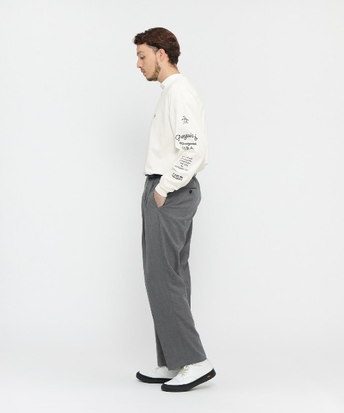 penguin BY MUNSINGWEAR（ペンギン バイ マンシングウェア）の「【STYLE M1A-2】STRETCH WOOL　２タックウールパンツ ゴルフウェア（スラックス・メンズ・グレー・M/L/XL）」の6枚目の写真