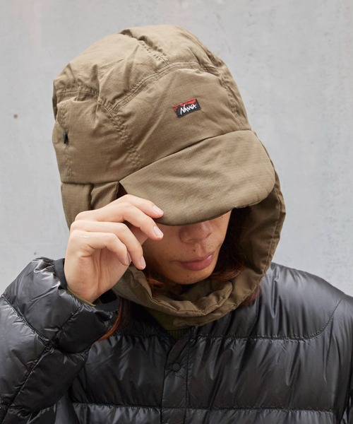 NANGA(ナンガ)の「NANGA/ナンガHINOC RIPSTOP DOWN EAR FLAP CAP キャップ(キャップ・メンズ・ライトブルー/ベージュ/カーキ/ブラック・FREE)」の3枚目の写真