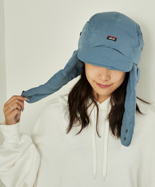 NANGA(ナンガ)の「NANGA/ナンガHINOC RIPSTOP DOWN EAR FLAP CAP キャップ(キャップ・メンズ・ライトブルー/ベージュ/カーキ/ブラック・FREE)」の4枚目の写真