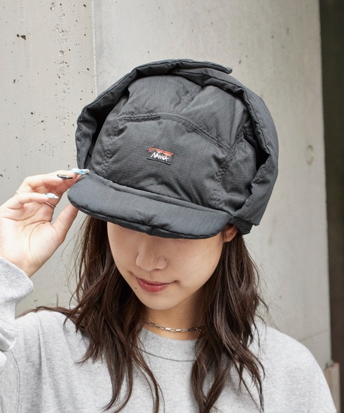 NANGA(ナンガ)の「NANGA/ナンガHINOC RIPSTOP DOWN EAR FLAP CAP キャップ(キャップ・メンズ・ライトブルー/ベージュ/カーキ/ブラック・FREE)」の2枚目の写真