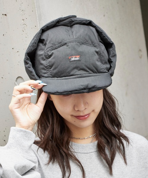 NANGA(ナンガ)の「NANGA/ナンガHINOC RIPSTOP DOWN EAR FLAP CAP キャップ(キャップ・メンズ・ライトブルー/ベージュ/カーキ/ブラック・FREE)」の8枚目の写真