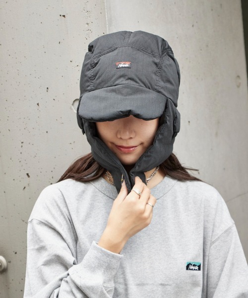 NANGA(ナンガ)の「NANGA/ナンガHINOC RIPSTOP DOWN EAR FLAP CAP キャップ(キャップ・メンズ・ライトブルー/ベージュ/カーキ/ブラック・FREE)」の11枚目の写真