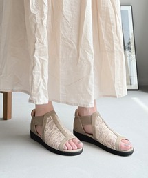 LUGG NAGG（ラグナグ）の「【清涼】シアーレースウェッジサンダル【屈曲】（サンダル）」