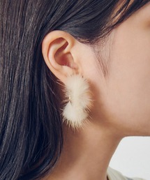 ミンク ファー フープ ピアス