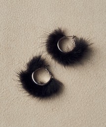 ミンク ファー フープ ピアス