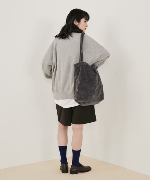 MERLOT（メルロー）の「【A4サイズ、14inch以下のノートPC収納可能】コーデュロイトートバッグ（トートバッグ・レディース・チャコールグレー/ブラック/ピンク・FREE）」の15枚目の写真