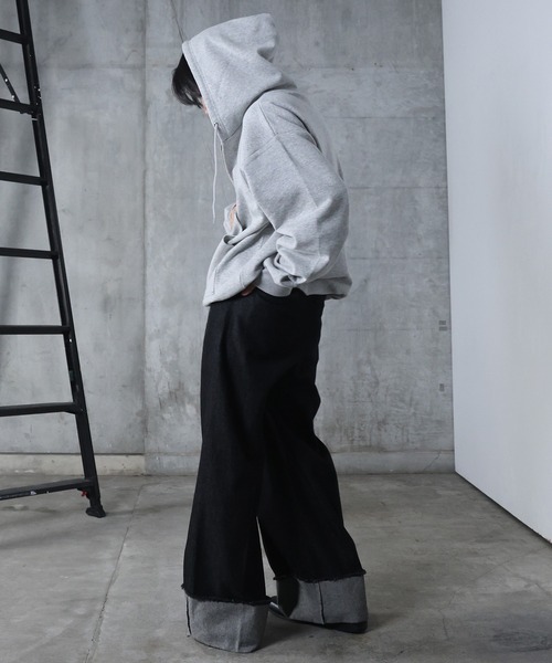 Confirm(コンファーム)の「AW ダブルポケット スタッズ リベット フルジップパーカー ビッグシルエット メンズ レディース ユニセックス 【Confirm】(パーカー・メンズ・ネイビー/杢グレー/ブラック・M/L)」の4枚目の写真