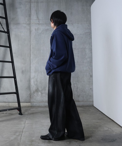 Confirm(コンファーム)の「AW ダブルポケット スタッズ リベット フルジップパーカー ビッグシルエット メンズ レディース ユニセックス 【Confirm】(パーカー・メンズ・ネイビー/杢グレー/ブラック・M/L)」の22枚目の写真