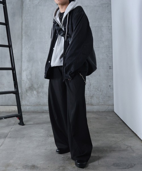 Confirm(コンファーム)の「AW ダブルポケット スタッズ リベット フルジップパーカー ビッグシルエット メンズ レディース ユニセックス 【Confirm】(パーカー・メンズ・ネイビー/杢グレー/ブラック・M/L)」の10枚目の写真