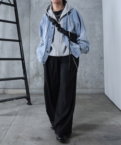 Confirm(コンファーム)の「AW ダブルポケット スタッズ リベット フルジップパーカー ビッグシルエット メンズ レディース ユニセックス 【Confirm】(パーカー・メンズ・ネイビー/杢グレー/ブラック・M/L)」の15枚目の写真