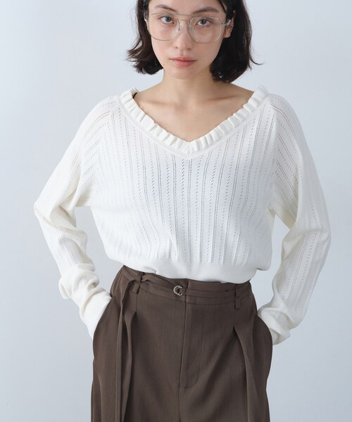 コードエー（CODE A）/frill design knit frill design knit（ニット/セーター）｜CODE A（コードエー）の