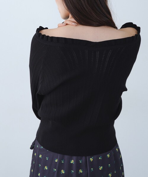 CODE A（コードエー）の「frill design knit（ニット/セーター・レディース・ブラック/ホワイト/ダークブラウン・00）」の5枚目の写真