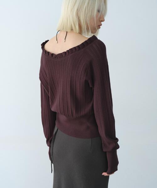 CODE A（コードエー）の「frill design knit（ニット/セーター・レディース・ブラック/ホワイト/ダークブラウン・00）」の12枚目の写真