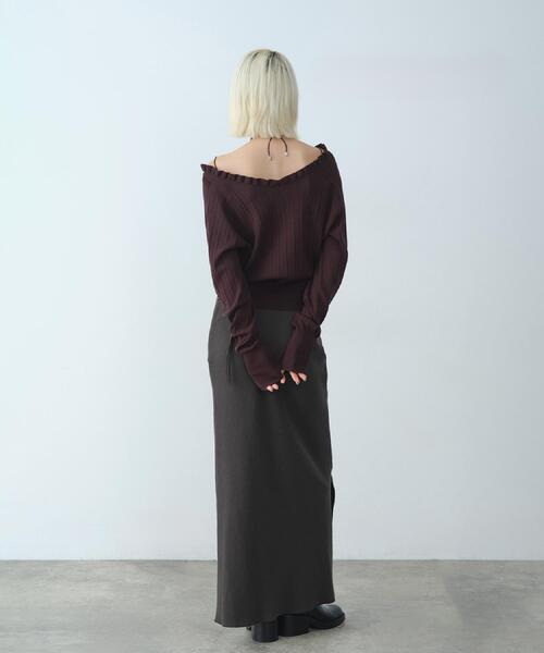 CODE A（コードエー）の「frill design knit（ニット/セーター・レディース・ブラック/ホワイト/ダークブラウン・00）」の11枚目の写真