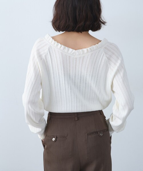 CODE A（コードエー）の「frill design knit（ニット/セーター・レディース・ブラック/ホワイト/ダークブラウン・00）」の15枚目の写真
