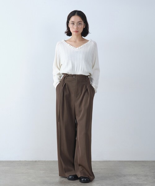 CODE A（コードエー）の「frill design knit（ニット/セーター・レディース・ブラック/ホワイト/ダークブラウン・00）」の16枚目の写真