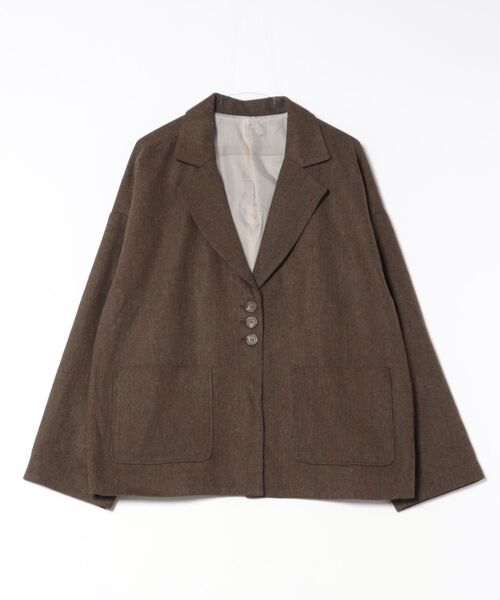 apres jour clair(アプレジュールクレア)の「【apres jour clair】【セットアップ可能】オーバーサイズジャケット(テーラードジャケット・レディース・キャメル/ブラウン系その他/グレー・X-LARGE/フリー)」の19枚目の写真