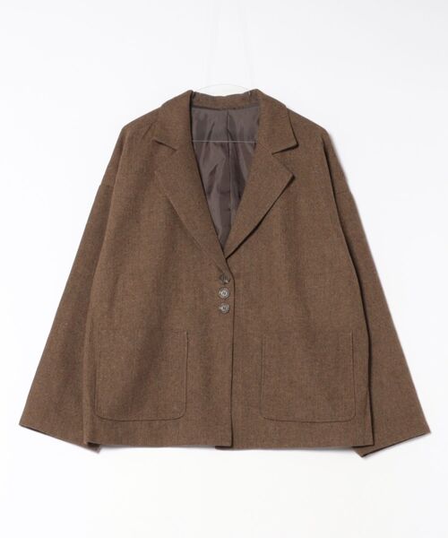 apres jour clair(アプレジュールクレア)の「【apres jour clair】【セットアップ可能】オーバーサイズジャケット(テーラードジャケット・レディース・キャメル/ブラウン系その他/グレー・X-LARGE/フリー)」の8枚目の写真