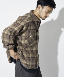 RED KAP（レッドキャップ）の「RED KAP/レッドキャップ 別注 フランネル クロップド ロングスリーブ ワークシャツ（シャツ/ブラウス・メンズ）」