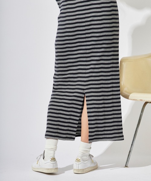 MILLER（ミラー）の「R.P.miller/ミラー PANELRIB Hood OP ボーダーデザイン フード付きワンピース（ワンピース・レディース・ブルー/ブラック/レッド/ブラウン/ブラック×ホワイト・FREE）」の22枚目の写真