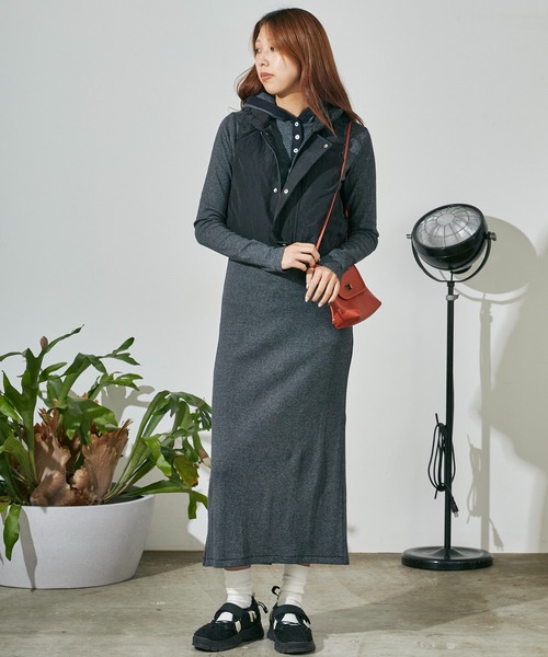 MILLER（ミラー）の「R.P.miller/ミラー PANELRIB Hood OP ボーダーデザイン フード付きワンピース（ワンピース・レディース・ブルー/ブラック/レッド/ブラウン/ブラック×ホワイト・FREE）」の11枚目の写真