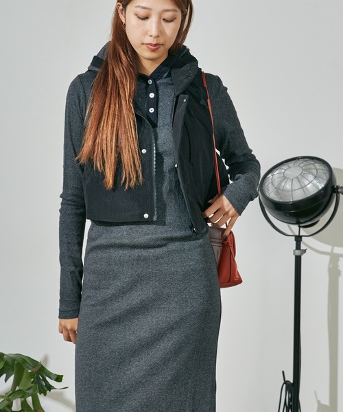 MILLER（ミラー）の「R.P.miller/ミラー PANELRIB Hood OP ボーダーデザイン フード付きワンピース（ワンピース・レディース・ブルー/ブラック/レッド/ブラウン/ブラック×ホワイト・FREE）」の7枚目の写真