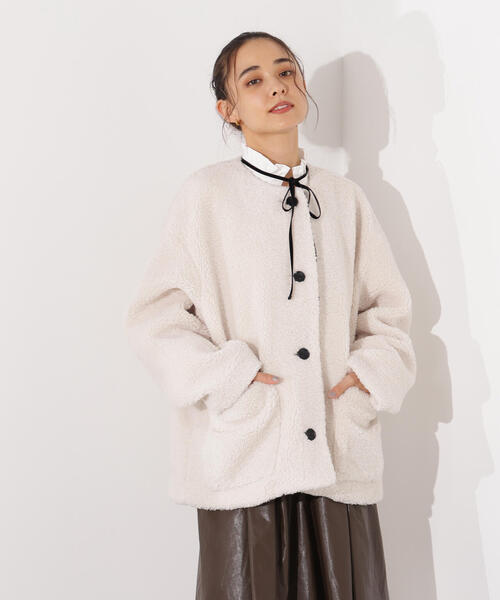 ノーカラーボアブルゾン（ブルゾン）｜N.（N. Natural Beauty Basic