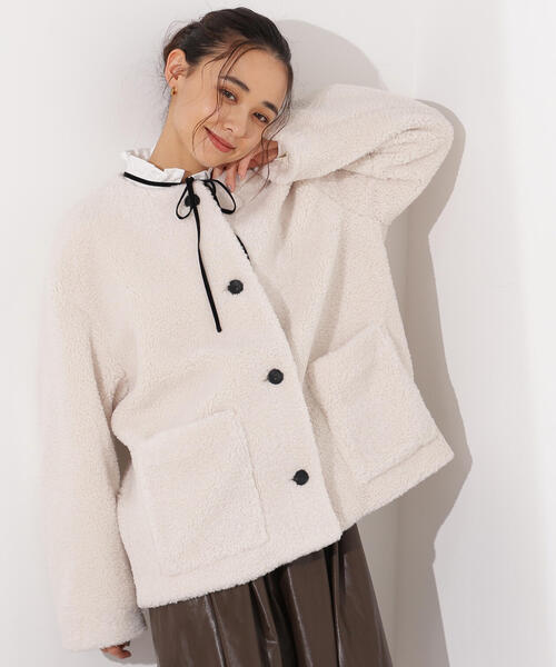 ノーカラーボアブルゾン（ブルゾン）｜N.（N. Natural Beauty Basic