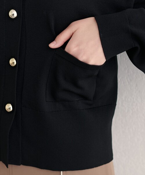 natural couture（ナチュラルクチュール）の「ぷっくり金釦ポケ付きカーデ（カーディガン/ボレロ・レディース・ブラウン/ネイビー/ブラック/オフホワイト・FREE）」の13枚目の写真