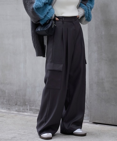 セール】2タック ワイドカーゴ タックスラックスパンツ（カーゴパンツ