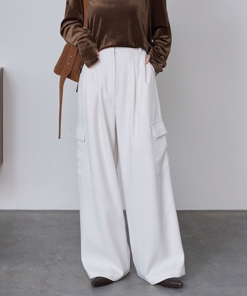 セール】2タック ワイドカーゴ タックスラックスパンツ（カーゴパンツ