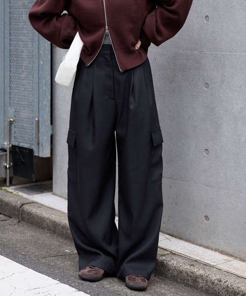 セール】2タック ワイドカーゴ タックスラックスパンツ（カーゴパンツ
