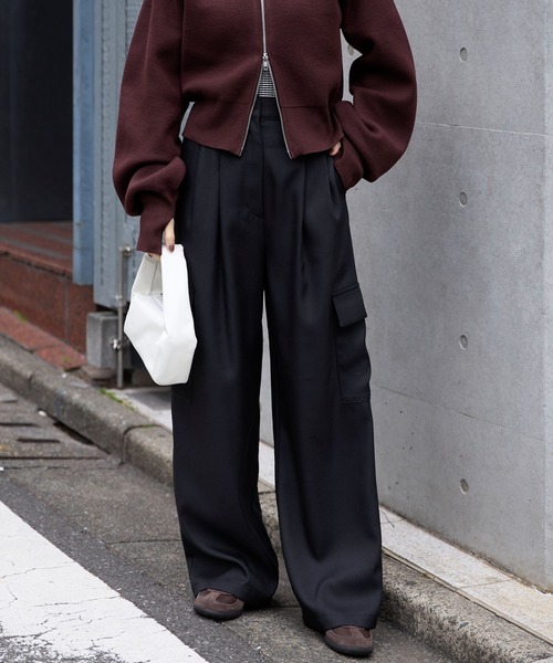 セール】2タック ワイドカーゴ タックスラックスパンツ（カーゴパンツ