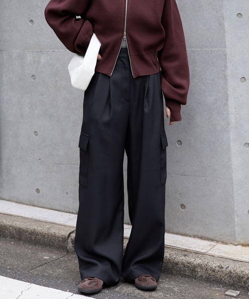 セール】2タック ワイドカーゴ タックスラックスパンツ（カーゴパンツ