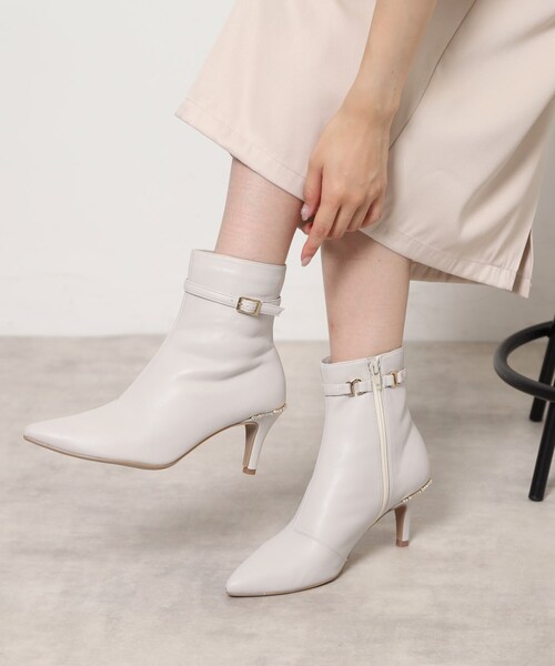 ジュエルヒールショートブーツ（ブーツ）｜ESPERANZA（エスペランサ