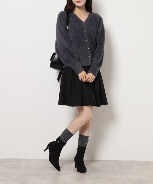 ESPERANZA(エスペランサ)の「ジュエルヒールショートブーツ(ブーツ・レディース・ブラック系/アイボリー・L/LL/S/M)」の7枚目の写真