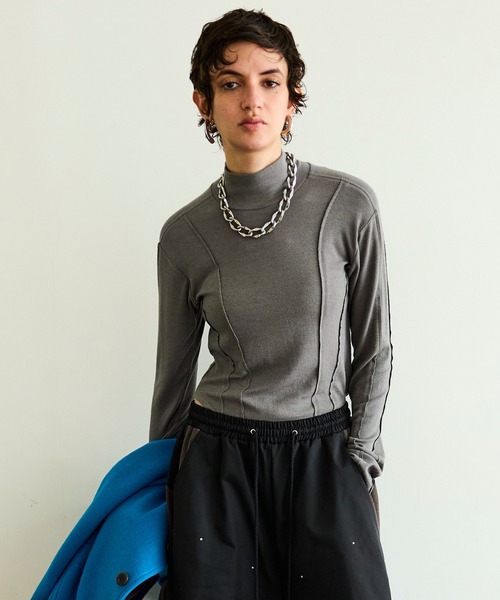 MAISON SPECIAL(メゾンスペシャル)の「Angel Wool Turtleneck Tops / エンジェルウールタートルネックカットソー(Tシャツ/カットソー・レディース・ブラック/チャコールグレー/ピンク/ホワイト・FREE)」の3枚目の写真