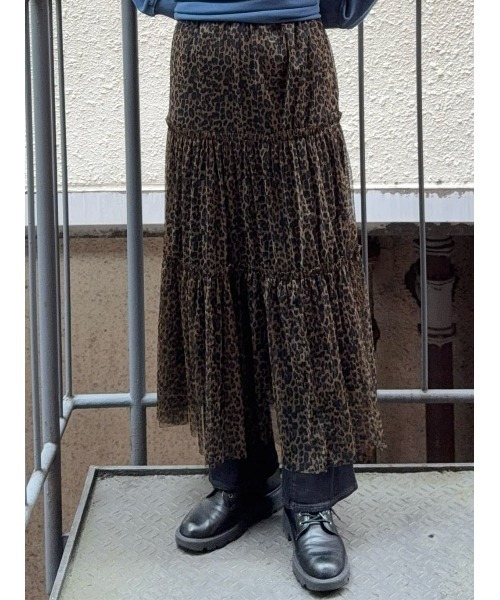 Right-on（ライトオン）の「【HONEYSUCKLE ROSE】レオパード柄チュールスカート（スカート・レディース・ダークグレー/ブラウン・L/M）」の14枚目の写真