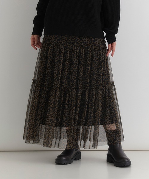 HONEYSUCKLE ROSE】レオパード柄チュールスカート（スカート）｜Right