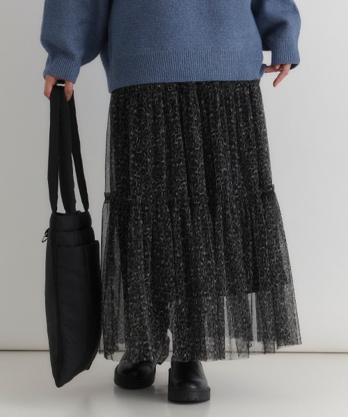 HONEYSUCKLE ROSE】レオパード柄チュールスカート（スカート）｜Right