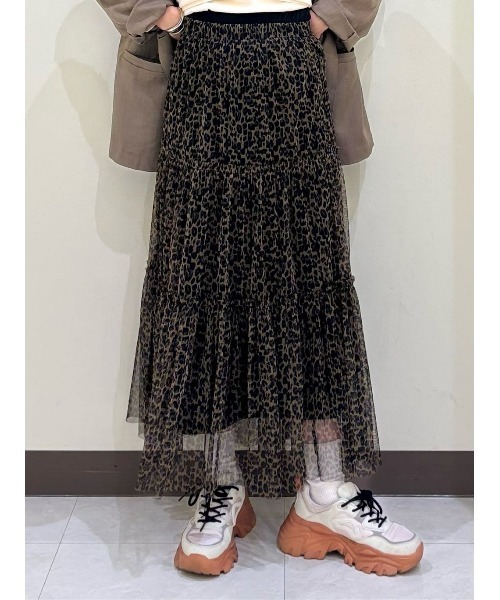 Right-on（ライトオン）の「【HONEYSUCKLE ROSE】レオパード柄チュールスカート（スカート・レディース・ダークグレー/ブラウン・L/M）」の18枚目の写真