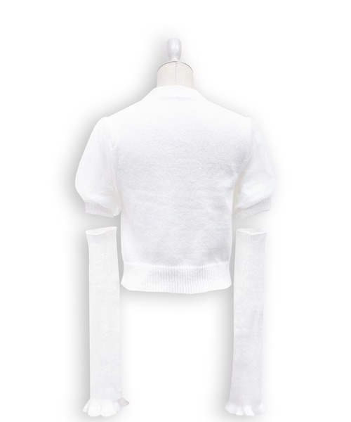 Honey Cinnamon(ハニーシナモン)の「アームカバーニットトップス(ニット/セーター・レディース・ホワイト/ブラック・FREE)」の13枚目の写真