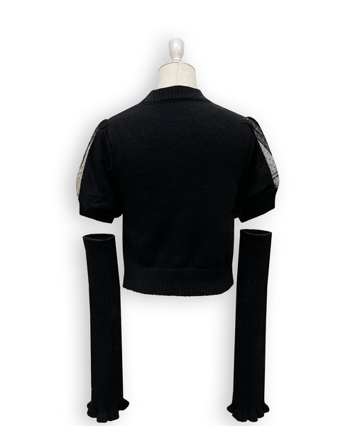 Honey Cinnamon(ハニーシナモン)の「アームカバーニットトップス(ニット/セーター・レディース・ホワイト/ブラック・FREE)」の17枚目の写真