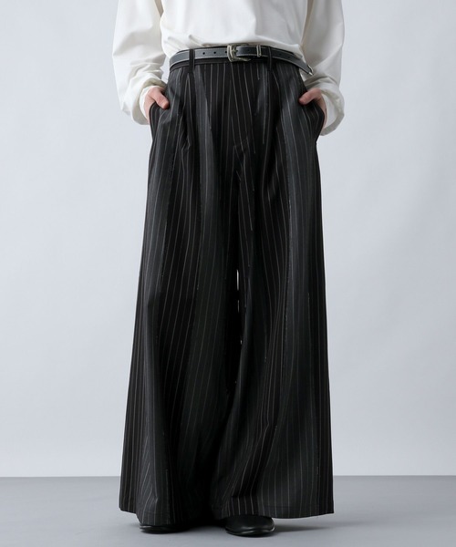 セール】【SET UP対応】サイコウチクワイドスラックスパンツ(HARE